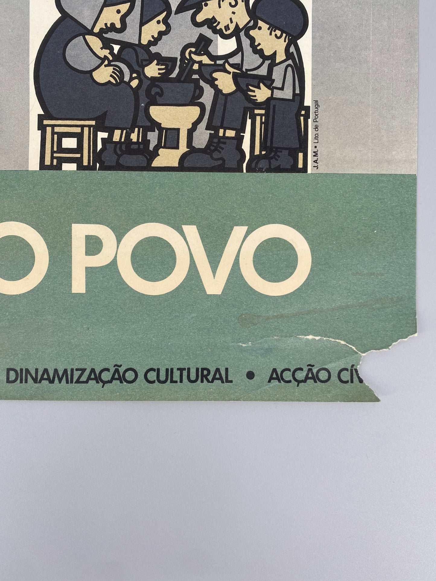 2 Plakate von João Abel Manta zum Ende der Nelkenrevolution, Portugal, 1975