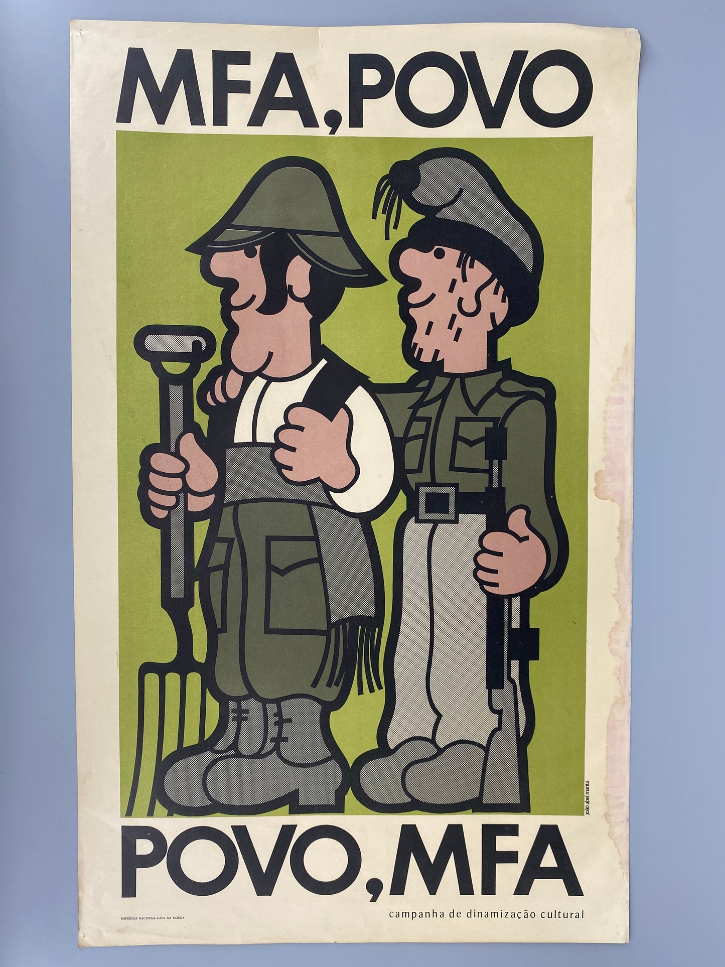 2 Plakate von João Abel Manta zum Ende der Nelkenrevolution, Portugal, 1975