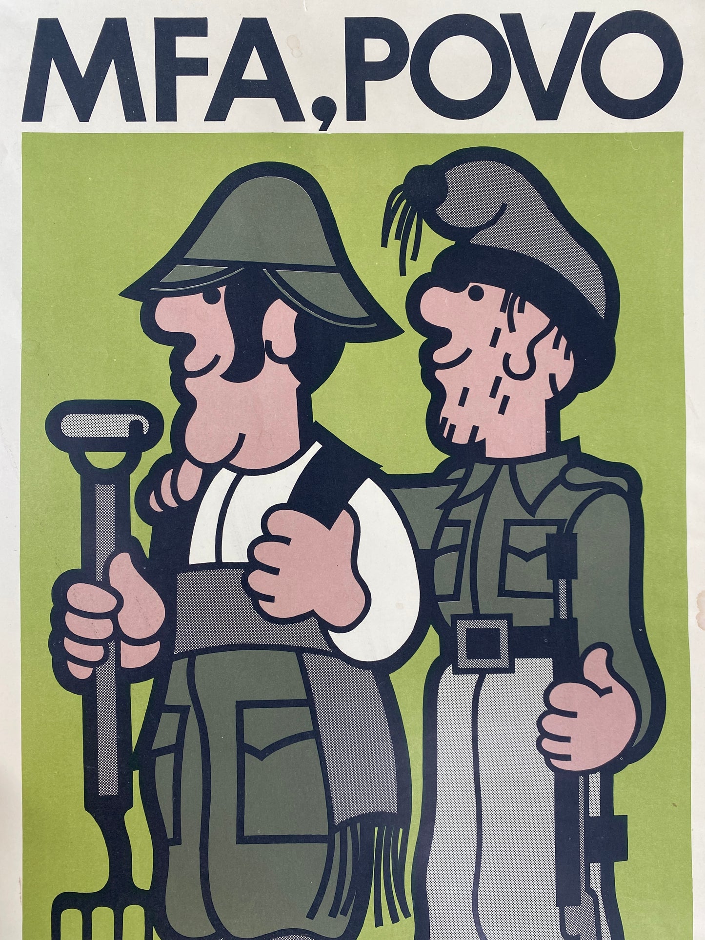 2 Plakate von João Abel Manta zum Ende der Nelkenrevolution, Portugal, 1975