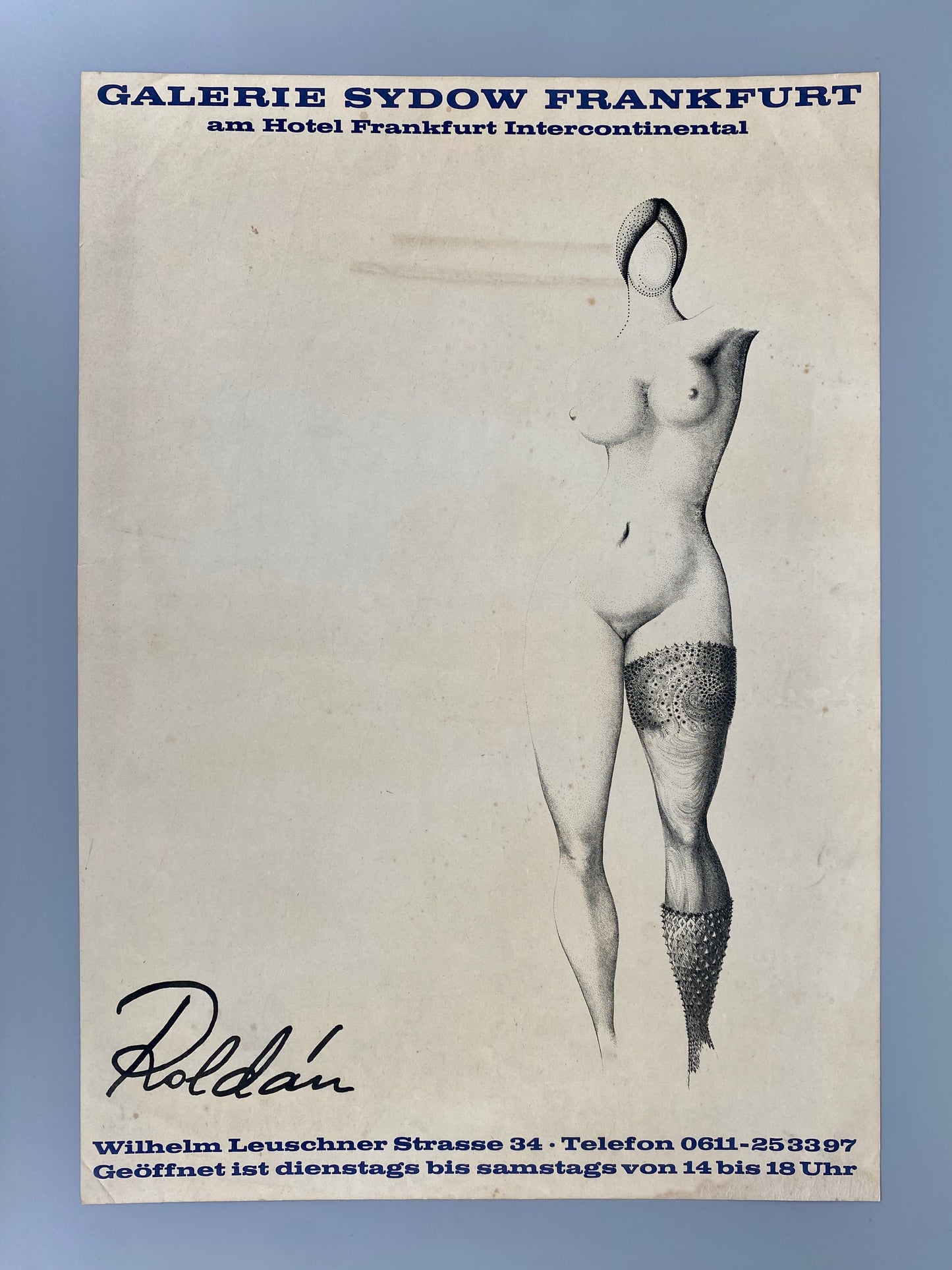 Originalplakat für Roldán Ausstellung der Galerie Sydow Frankfurt, Deutschland, 1966