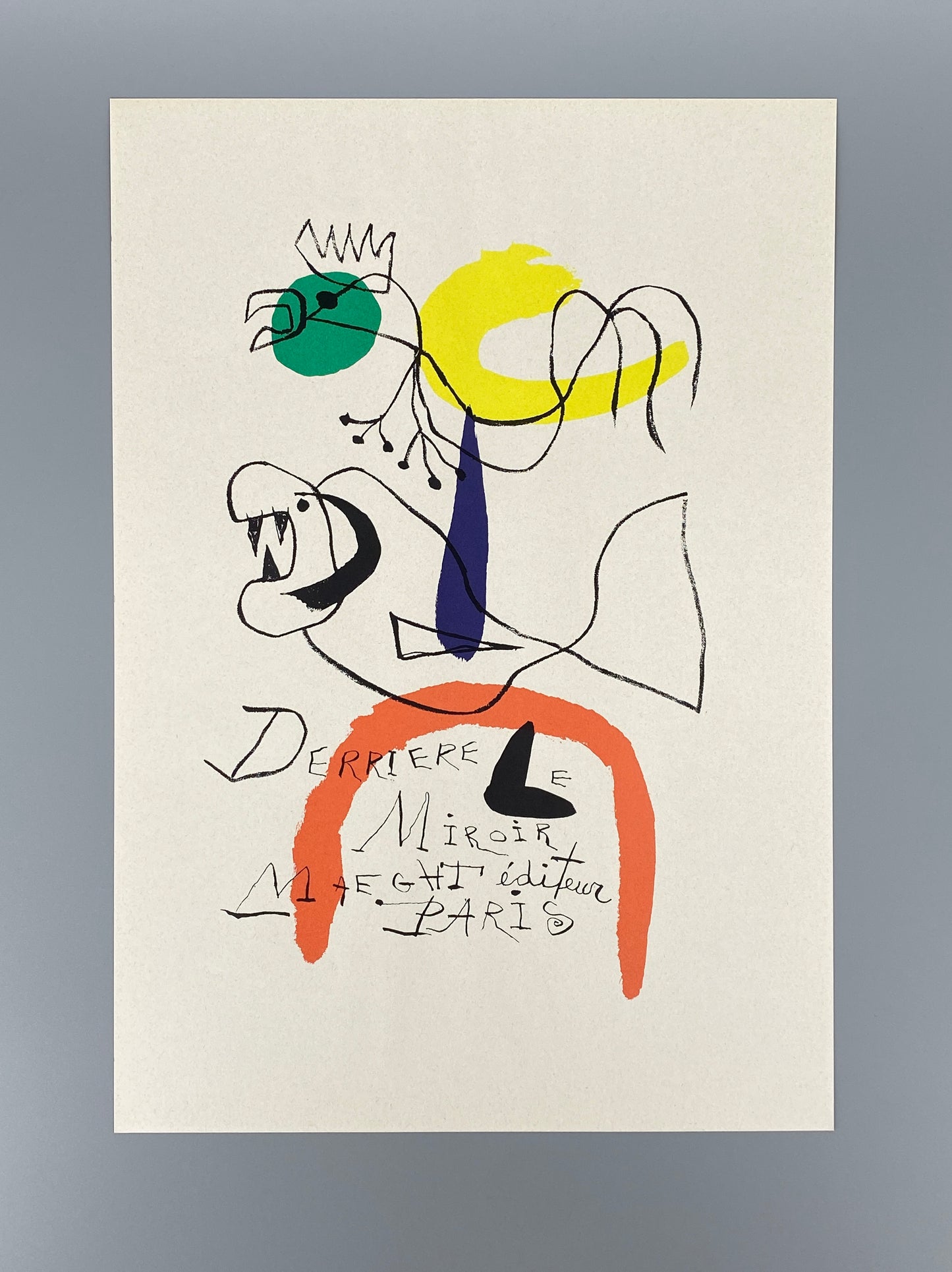 Surrealistische Farblithografie von Joan Miró (1893–1983) auf leichtem Tonpapier wahrsch. aus der Edition von Derrière Le Miroir, 1956