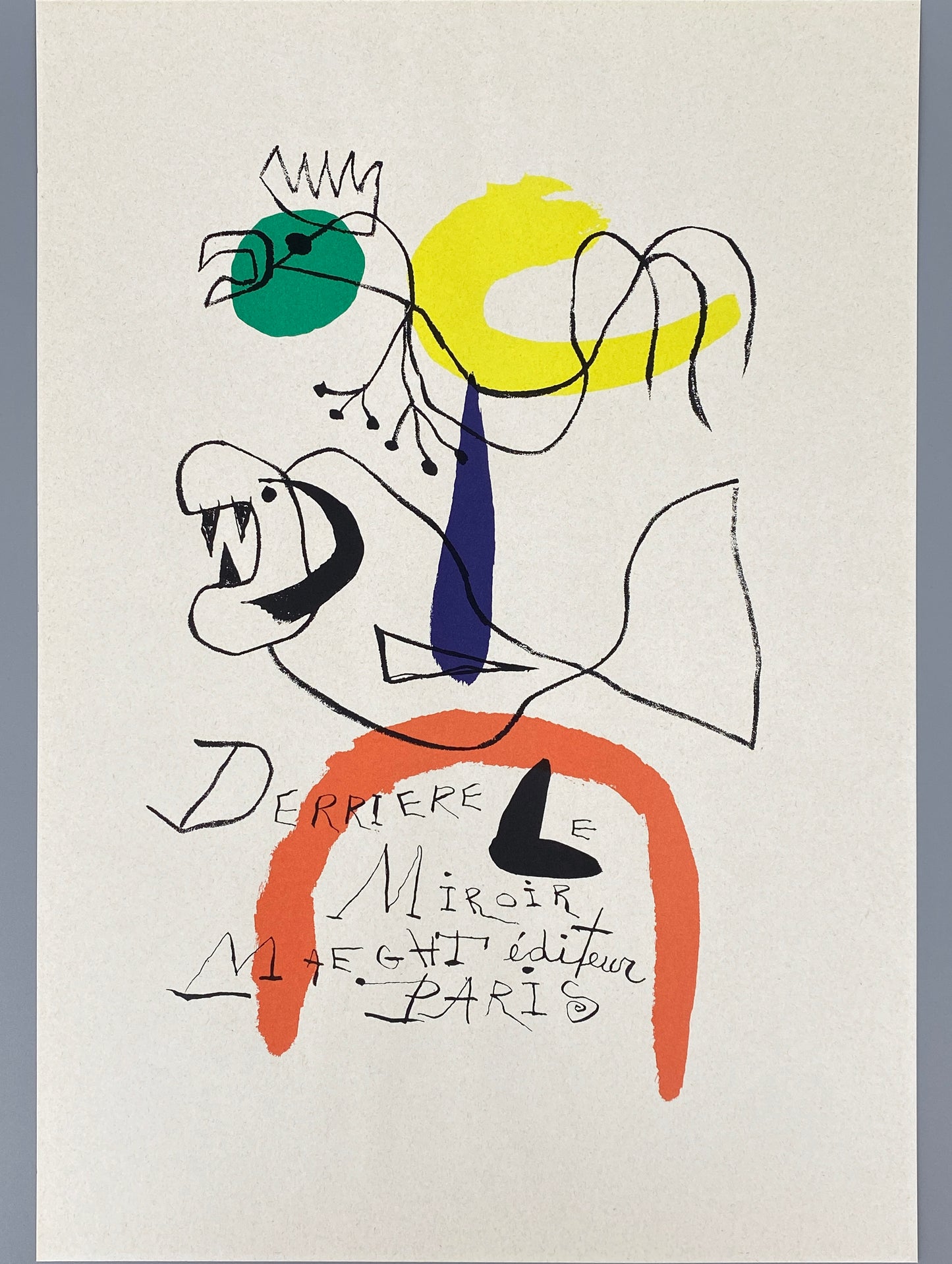 Surrealistische Farblithografie von Joan Miró (1893–1983) auf leichtem Tonpapier wahrsch. aus der Edition von Derrière Le Miroir, 1956