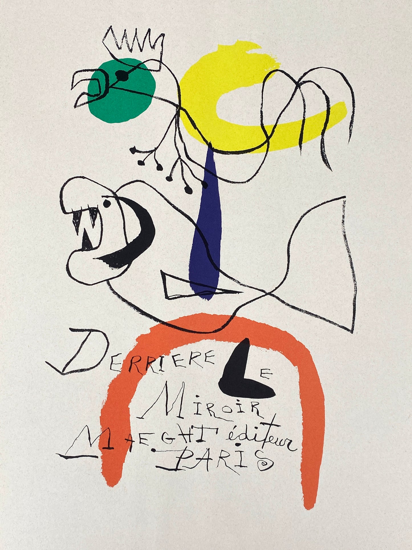 Surrealistische Farblithografie von Joan Miró (1893–1983) auf leichtem Tonpapier wahrsch. aus der Edition von Derrière Le Miroir, 1956
