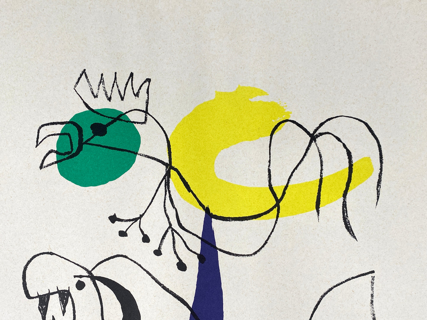 Surrealistische Farblithografie von Joan Miró (1893–1983) auf leichtem Tonpapier wahrsch. aus der Edition von Derrière Le Miroir, 1956