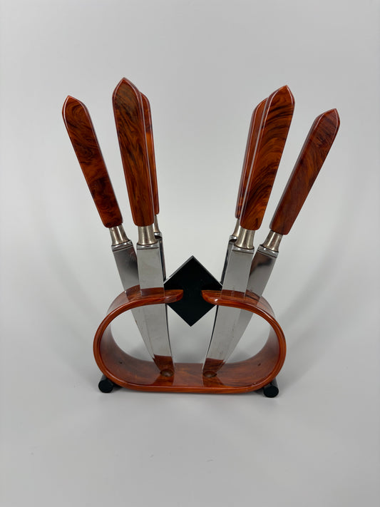 Art Deco Messer Set aus Bakelit um 1920