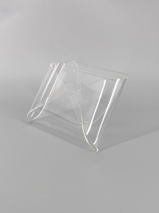offener Briefumschlag aus Plexiglas als Kartenhalter/Briefablage, 80er