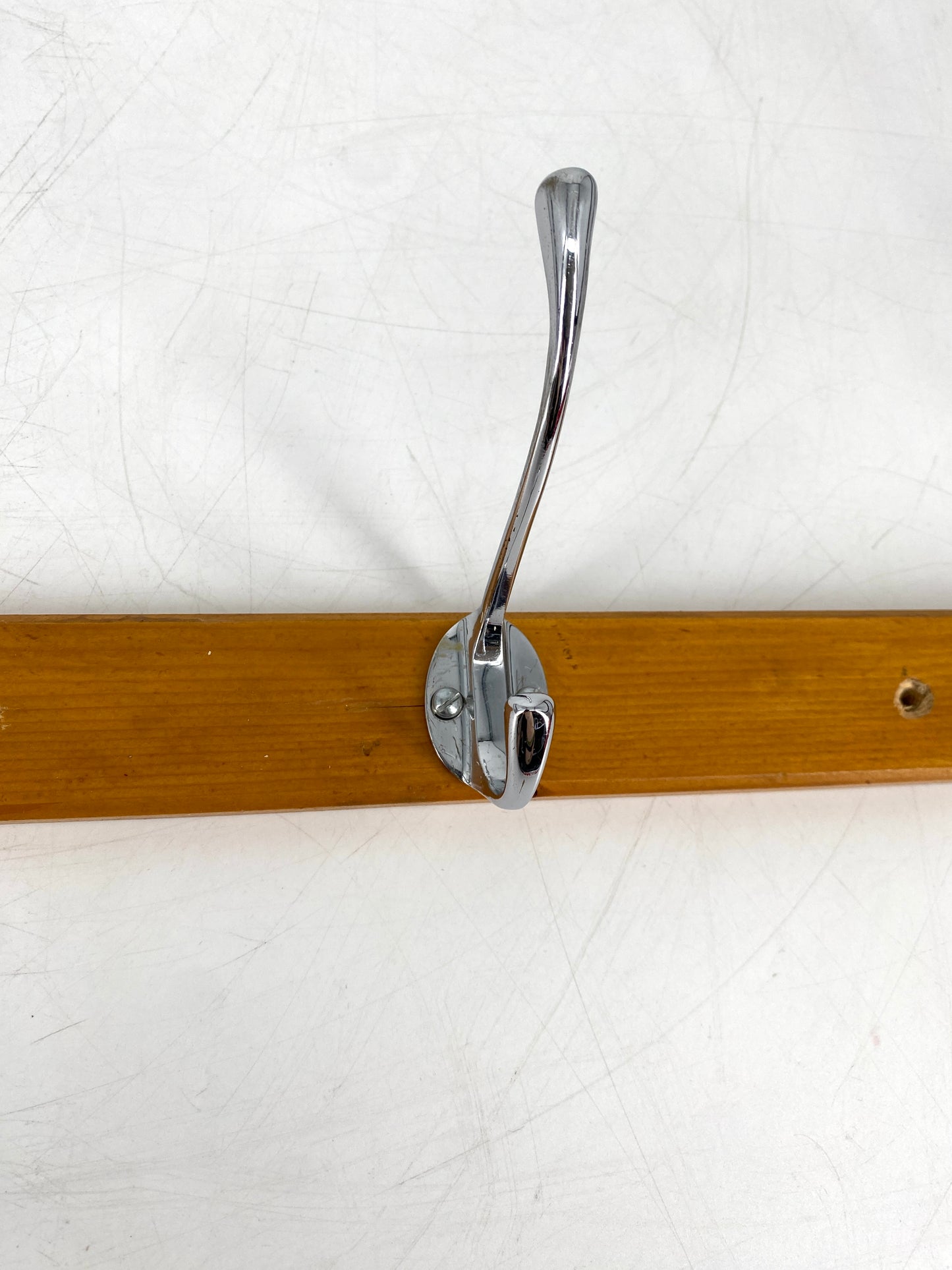 Wandgarderobe mit 3 Haken aus Holz, vintage