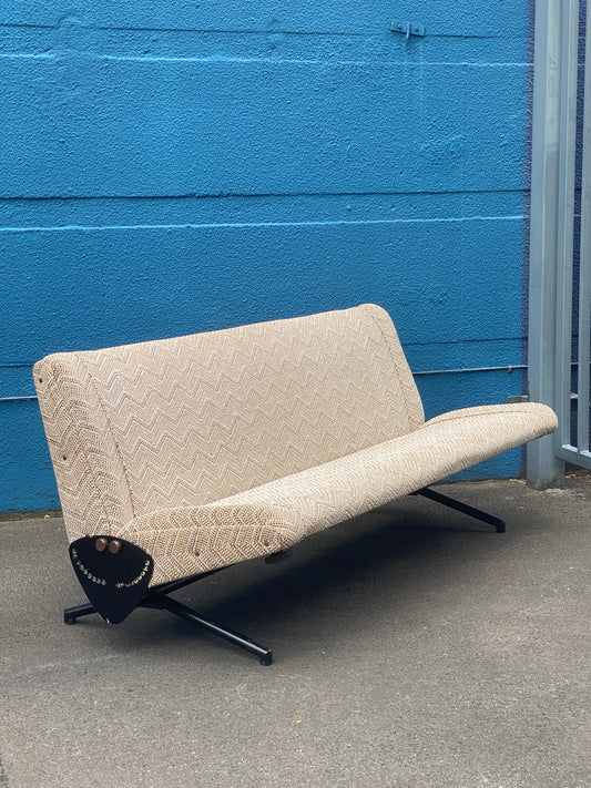 Sofa / Daybed "D70" von Osvaldo Borsani für Tecno mit originalem Bezugsstoff in einwandfreiem Zustand, 1958