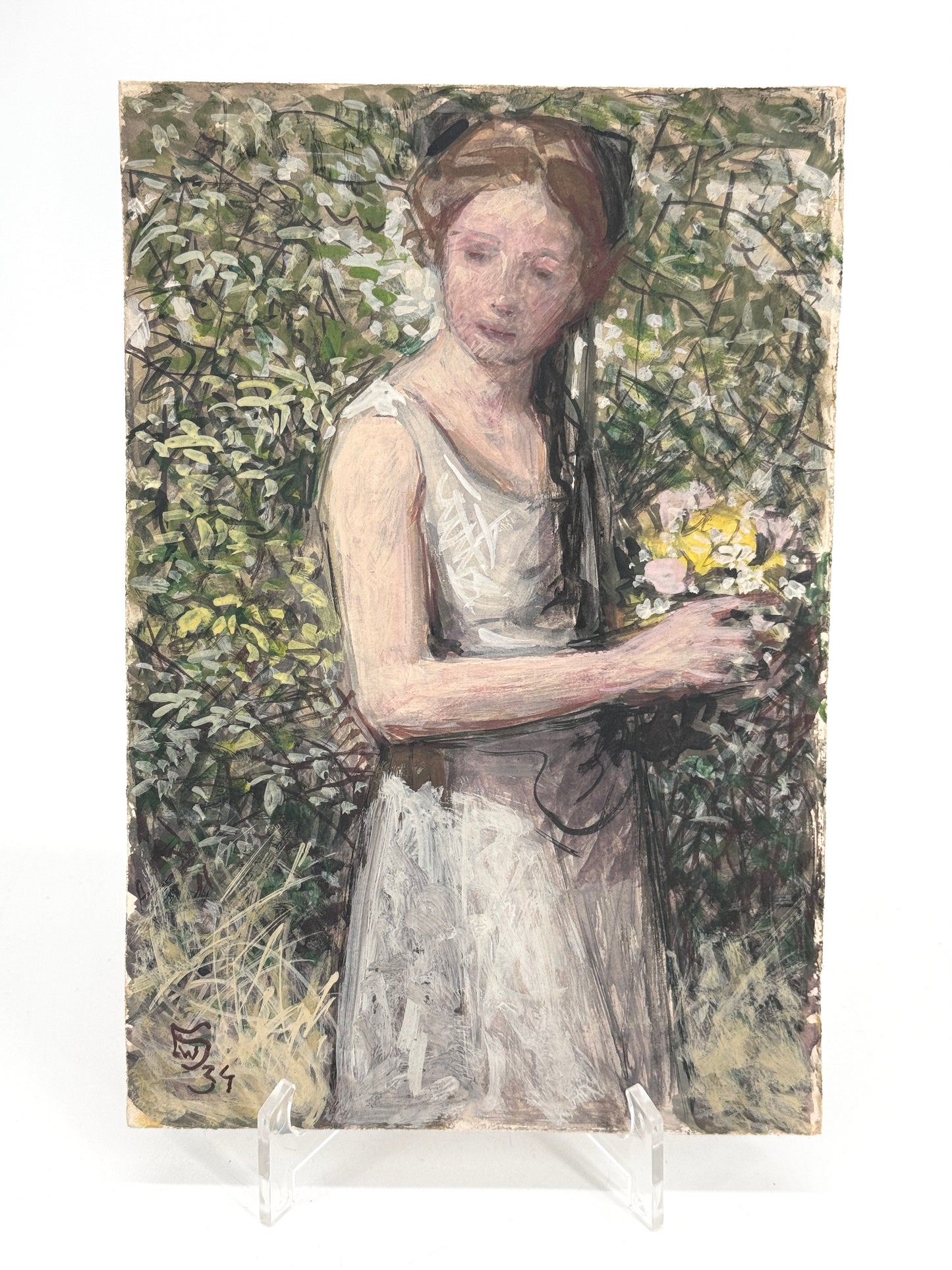 Junge Frau im Grün, Impressionistische Malerei 30'er