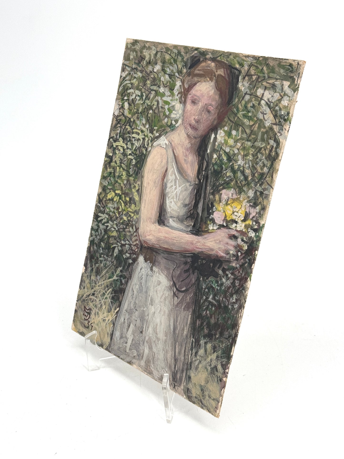 Junge Frau im Grün, Impressionistische Malerei 30'er