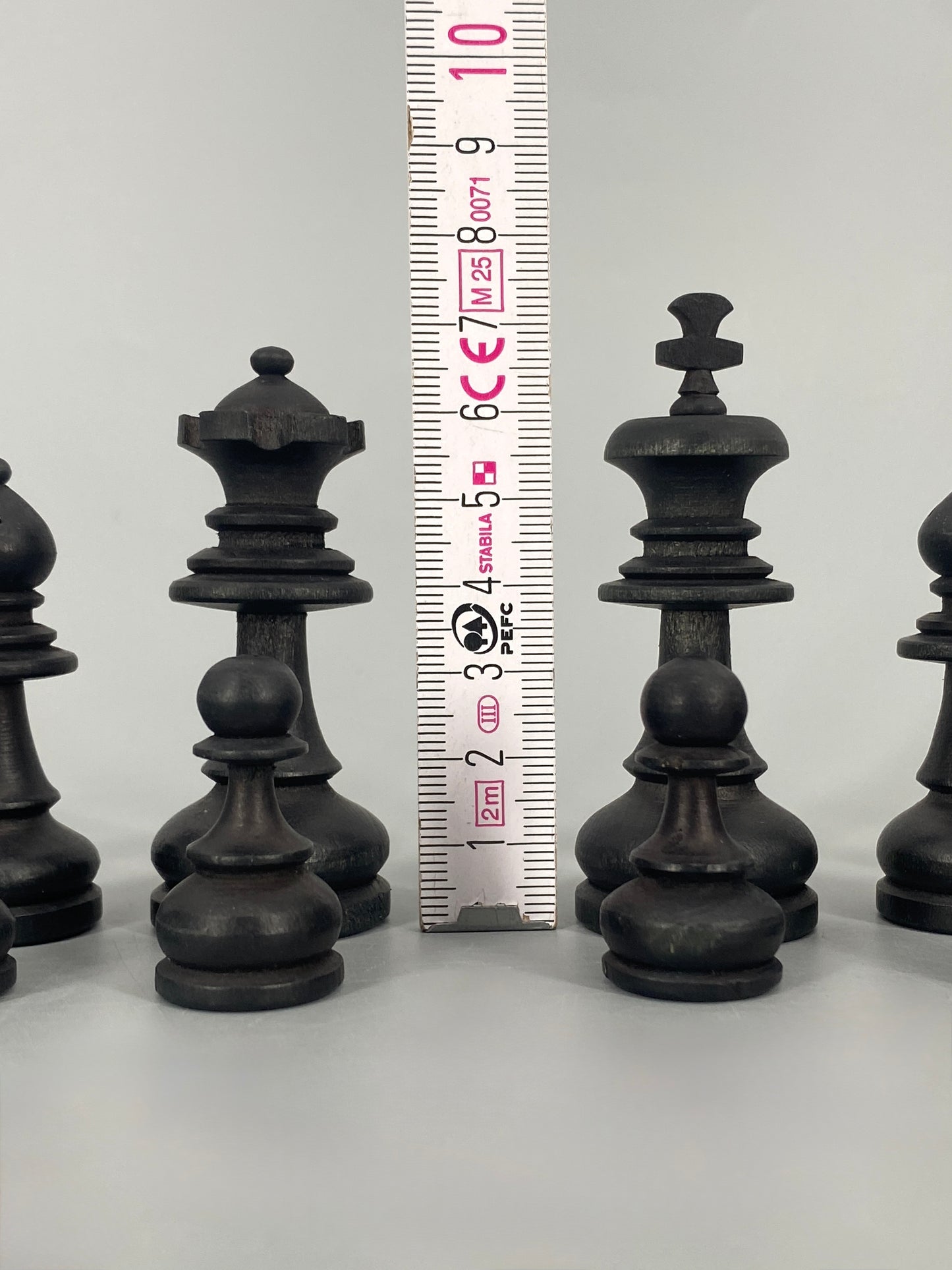 Vintage Set Schachfiguren in Schatulle, König 7,6 cm