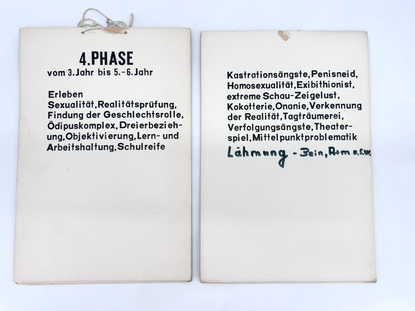 Psychoanalyse Lehrtafeln nach Freud, kindl. Entwicklung