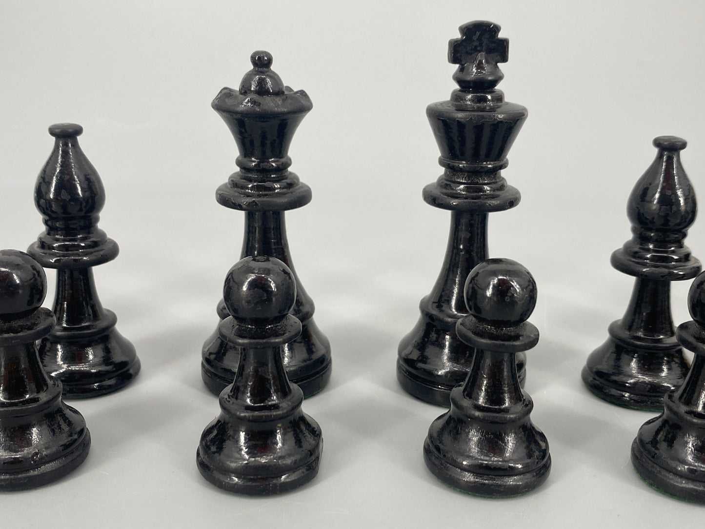 Vintage Set Schachfiguren in Schatulle, König 8,5 cm