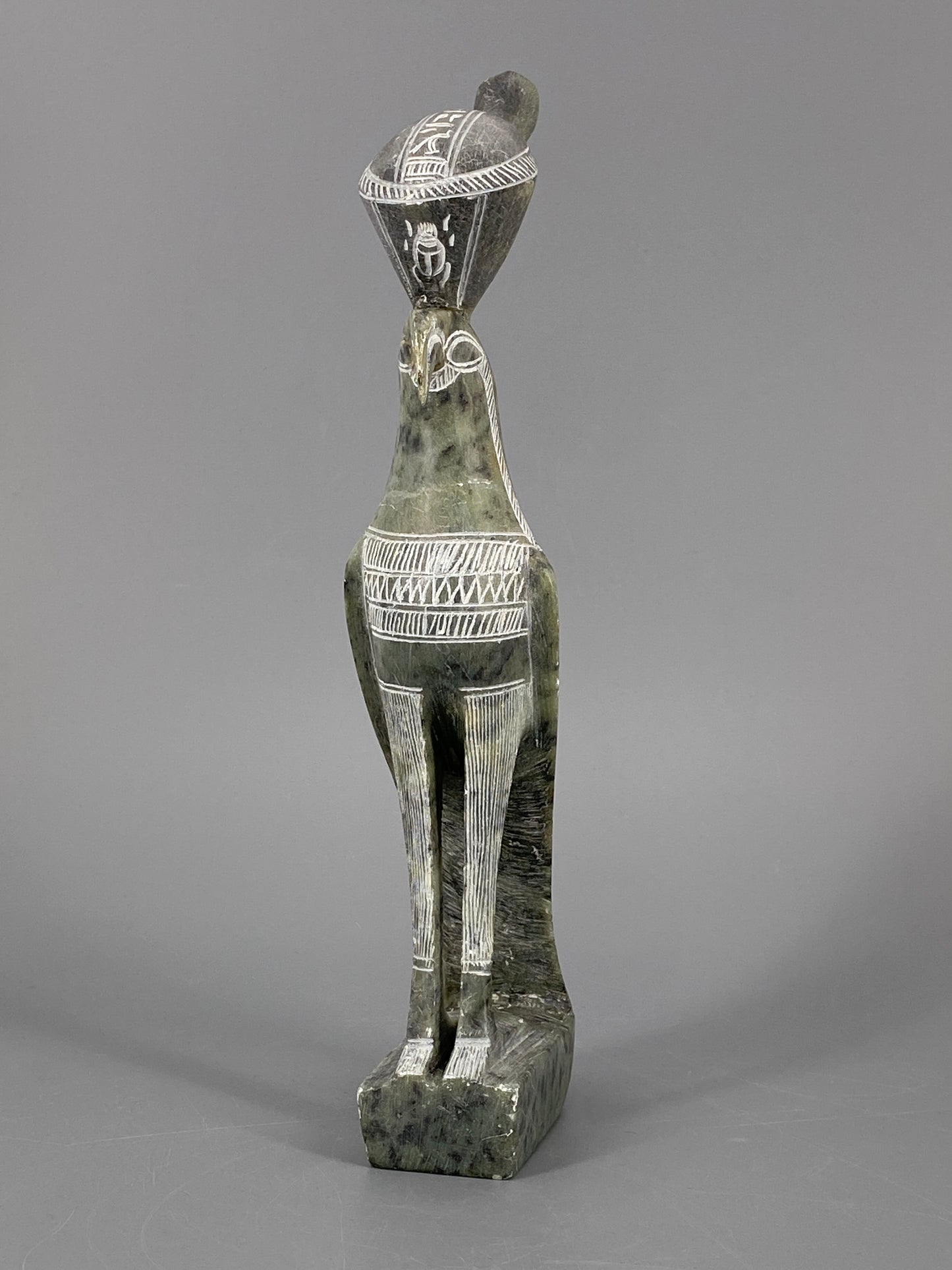 Horus Falke Skulptur aus Speckstein, graviert, Ägypten