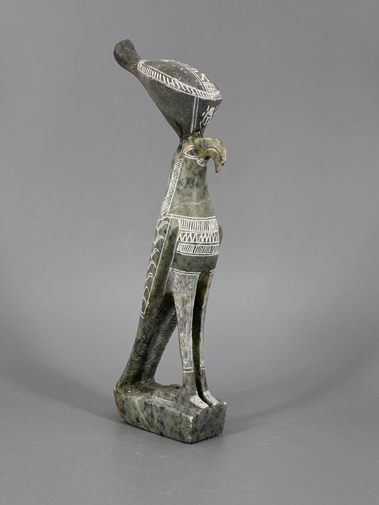Horus Falke Skulptur aus Speckstein, graviert, Ägypten