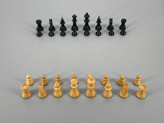 Vintage Set Schachfiguren in Schatulle, König 6,2 cm