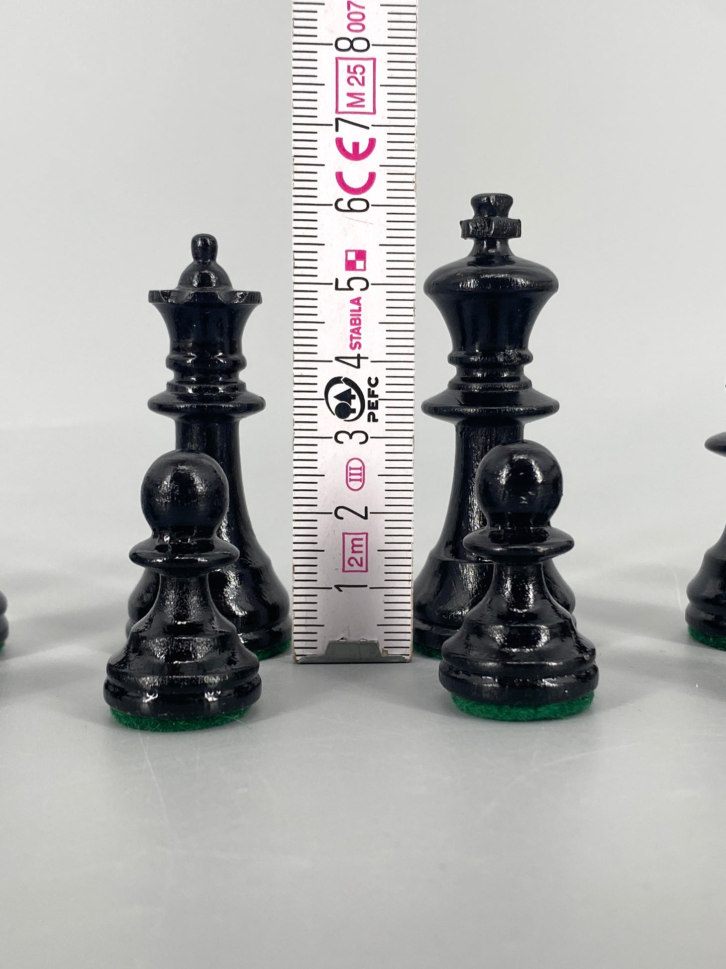 Vintage Set Schachfiguren in Schatulle, König 6,2 cm