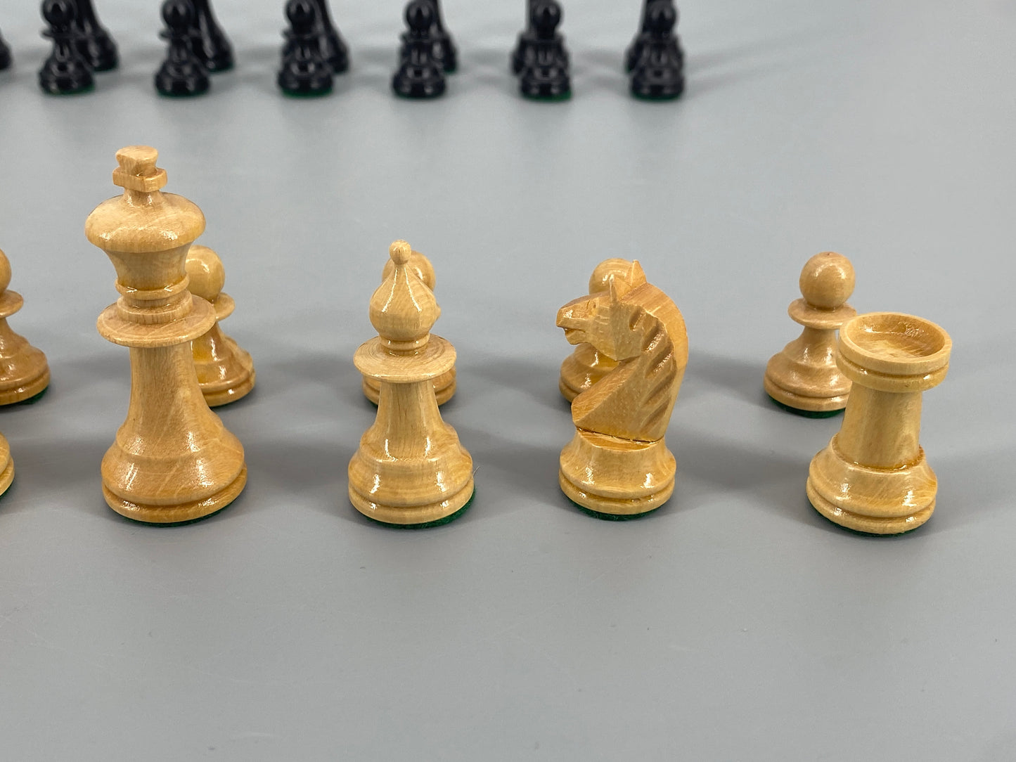 Vintage Set Schachfiguren in Schatulle, König 6,2 cm