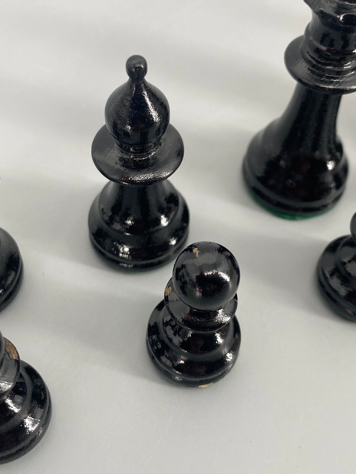 Vintage Set Schachfiguren in Schatulle, König 6,2 cm