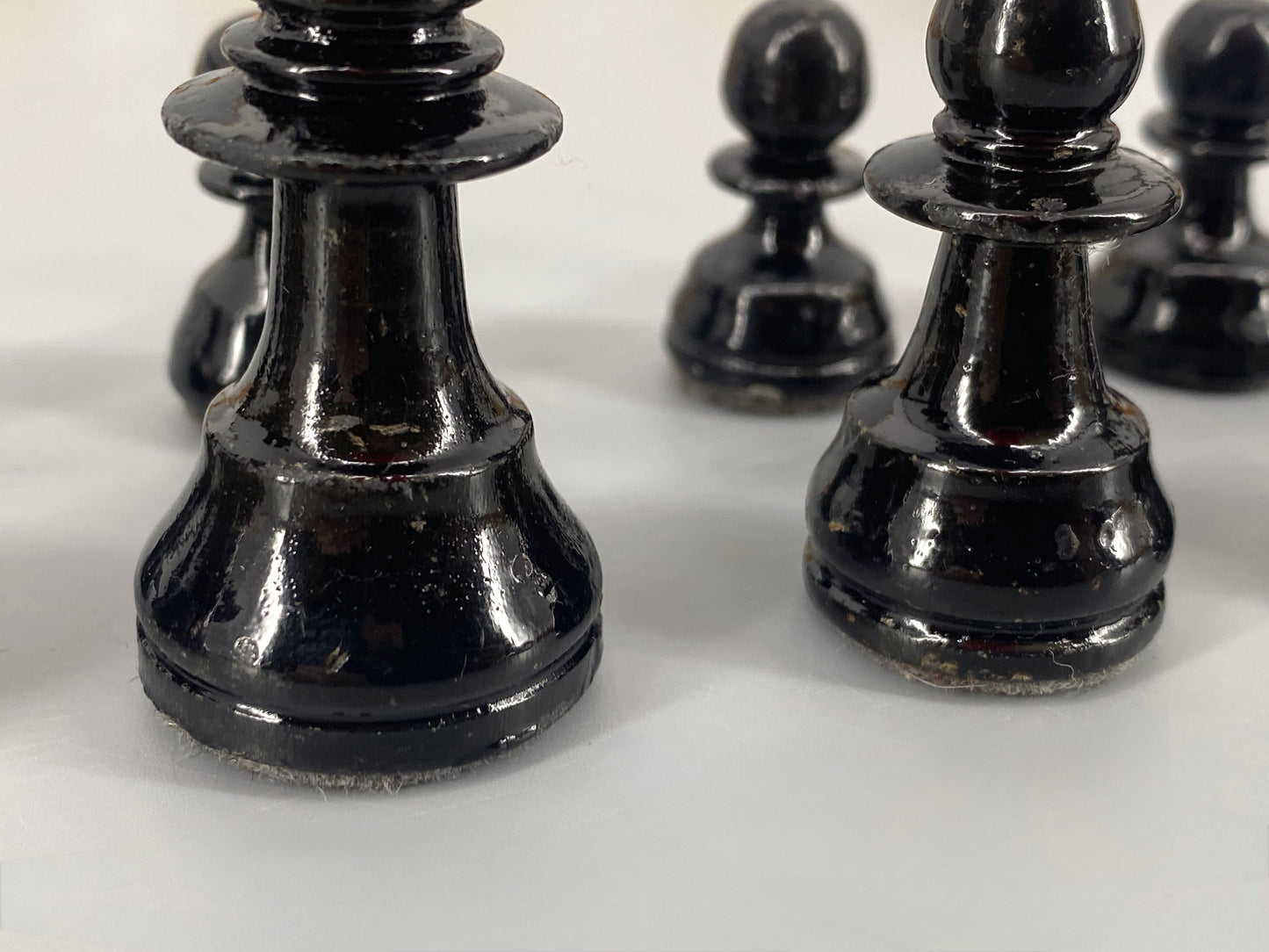 Vintage Set Schachfiguren in Schatulle, König 6,6 cm