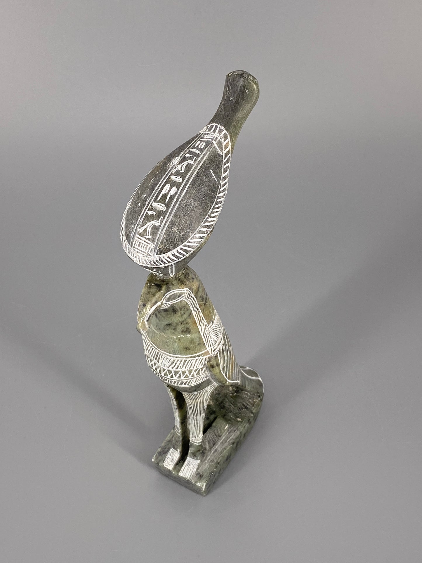 Horus Falke Skulptur aus Speckstein, graviert, Ägypten
