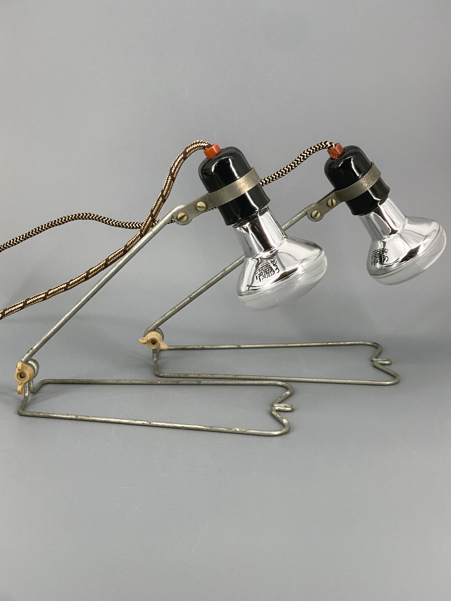 2 Industrial Tisch-/Klemmlampen von Wally Ball Berlin, DDR