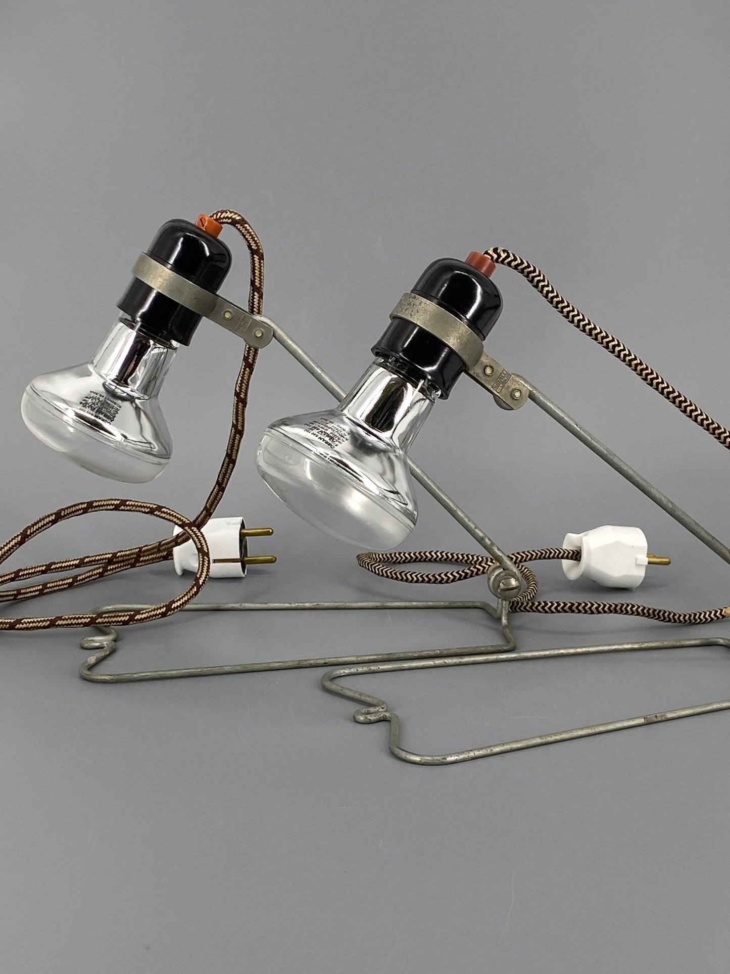 2 Industrial Tisch-/Klemmlampen von Wally Ball Berlin, DDR