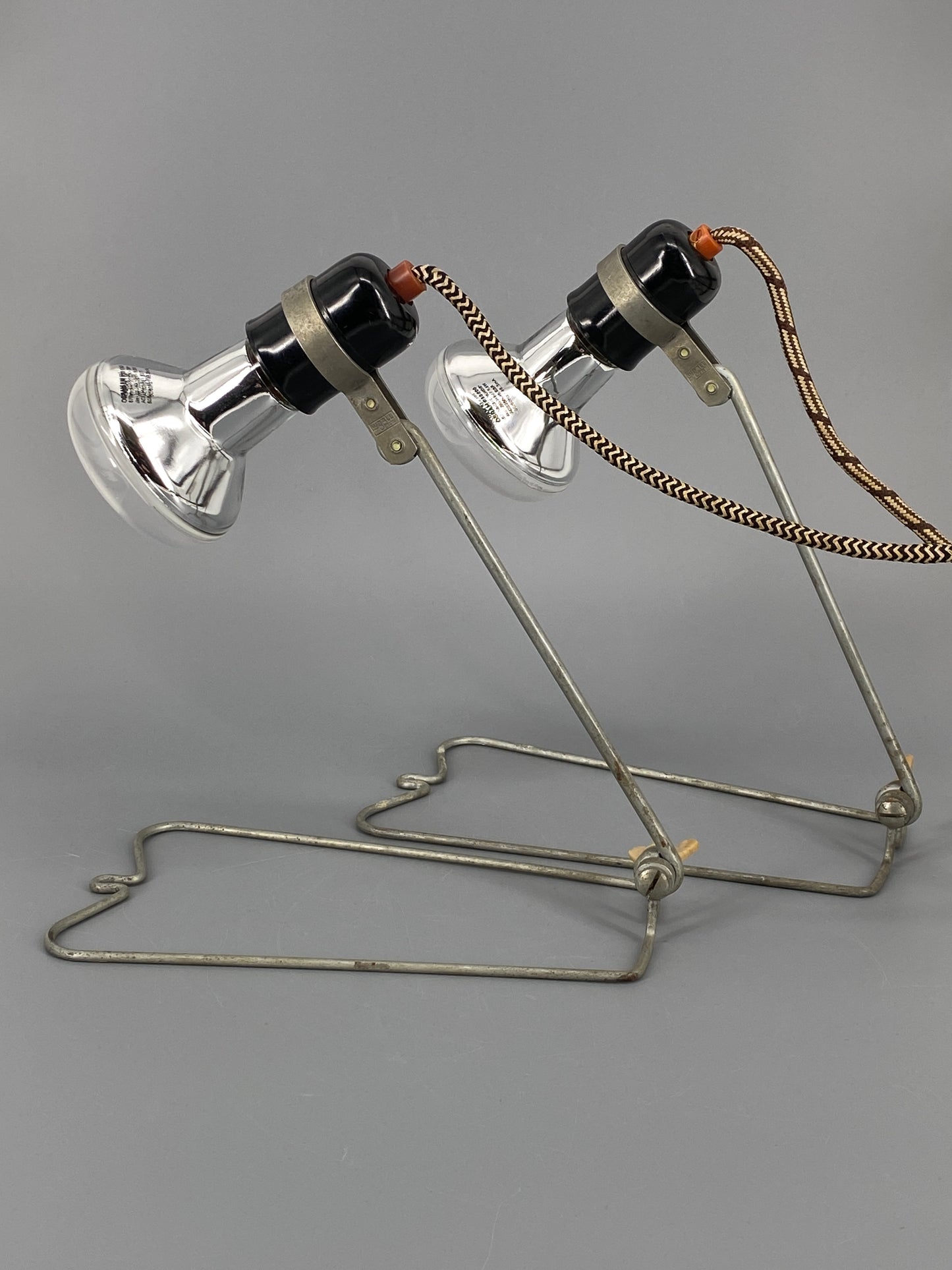 2 Industrial Tisch-/Klemmlampen von Wally Ball Berlin, DDR