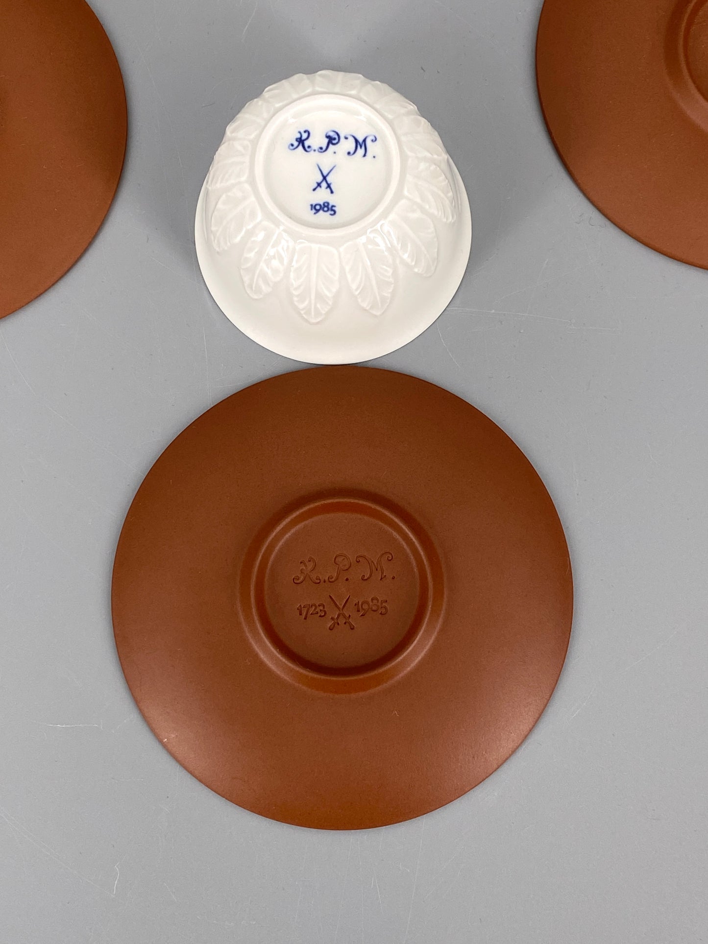 Porzellan und Steinzeug Teegedeck von Meissen und KPM, Deutschland, 1980er
