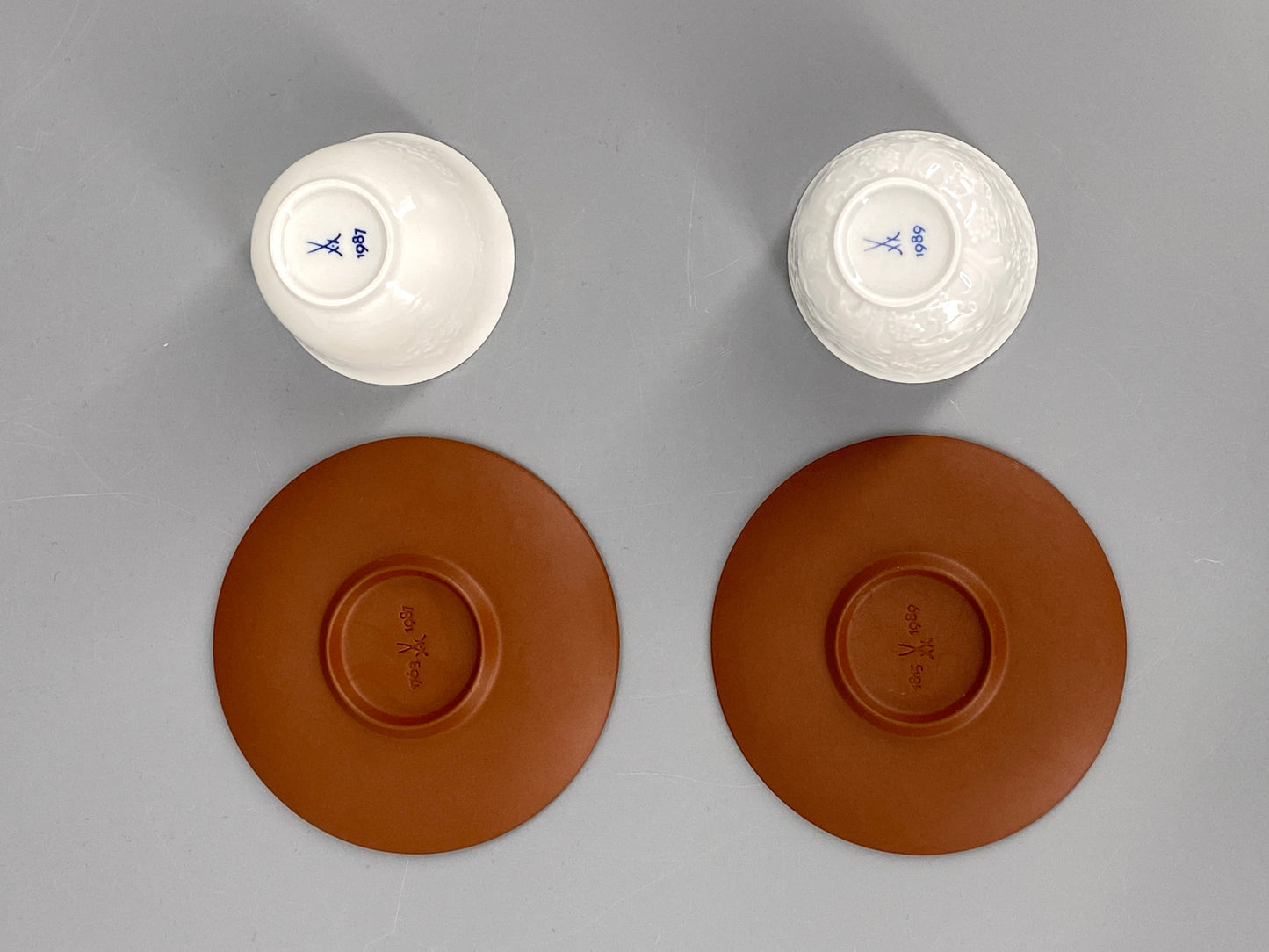 Porzellan und Steinzeug Teegedeck von Meissen und KPM, Deutschland, 1980er