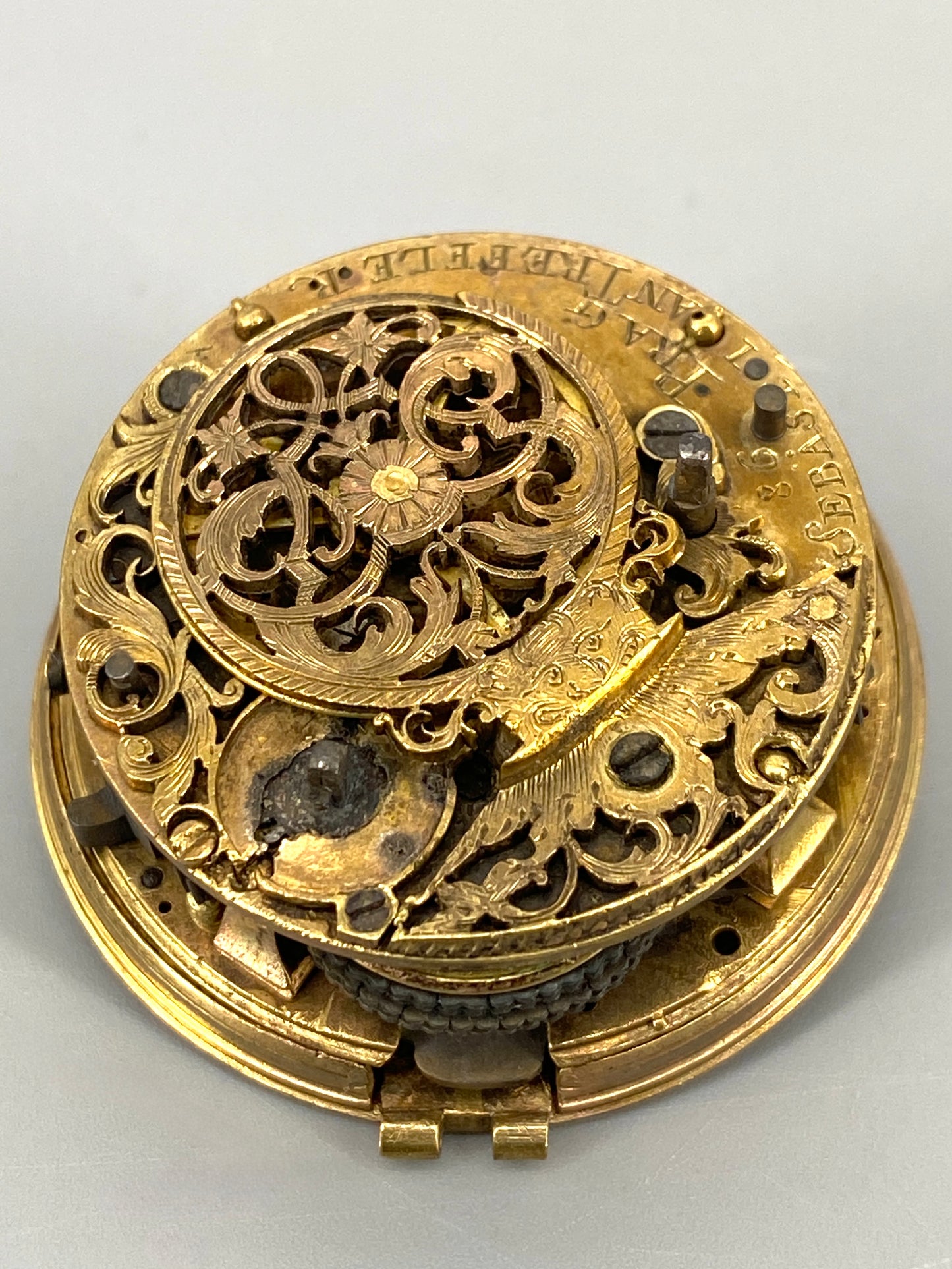 Antikes Spindel-Taschenuhr Werk von 1786, Sebastian Treffler aus Prague
