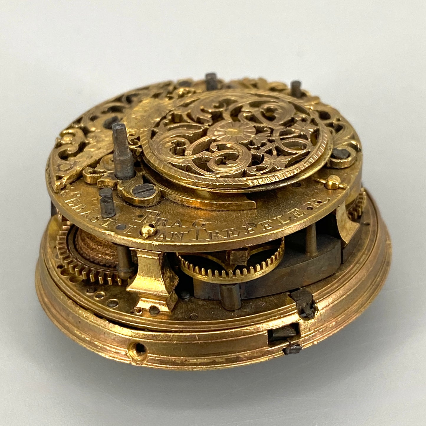 Antikes Spindel-Taschenuhr Werk von 1786, Sebastian Treffler aus Prague