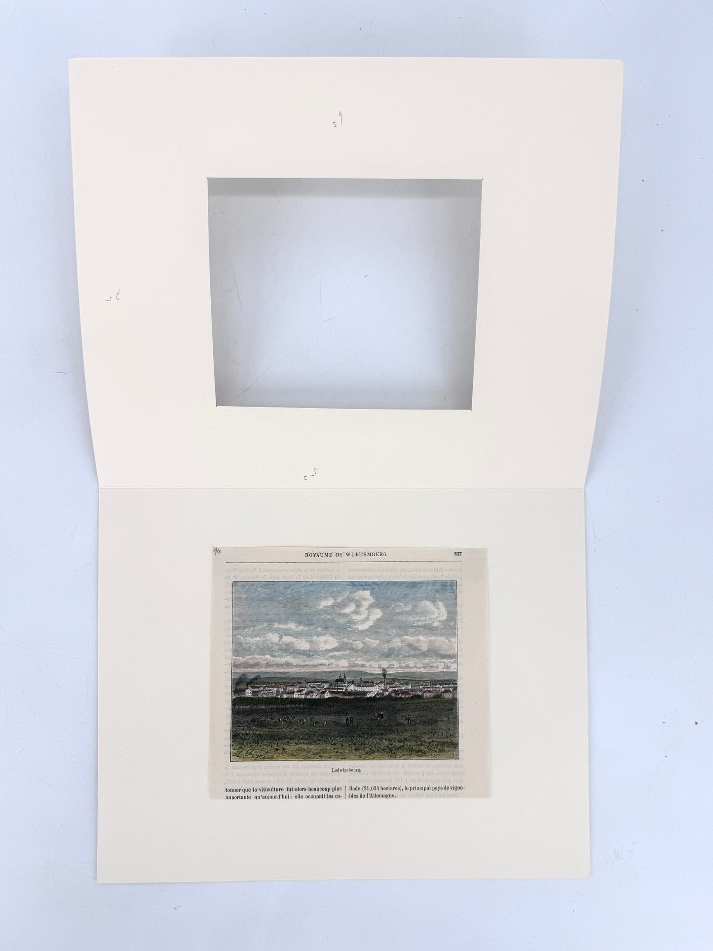 Stadtansicht Ludwigsburg, Hubert Clerget. Holzstich