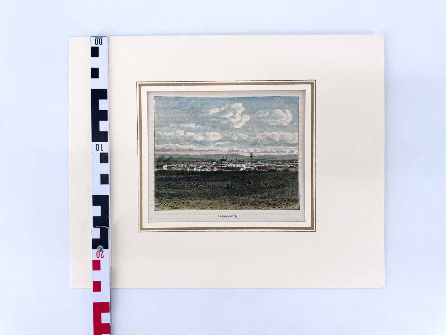 Stadtansicht Ludwigsburg, Hubert Clerget. Holzstich