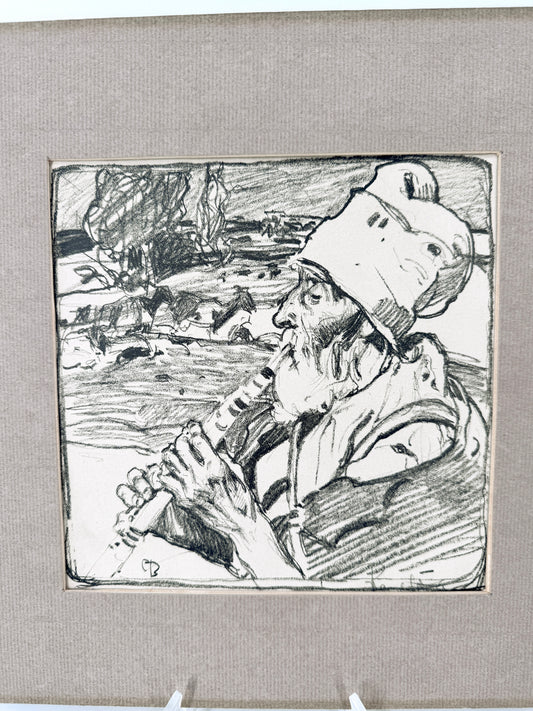 Frank Brangwyn - Ziegenhirte. Litografe