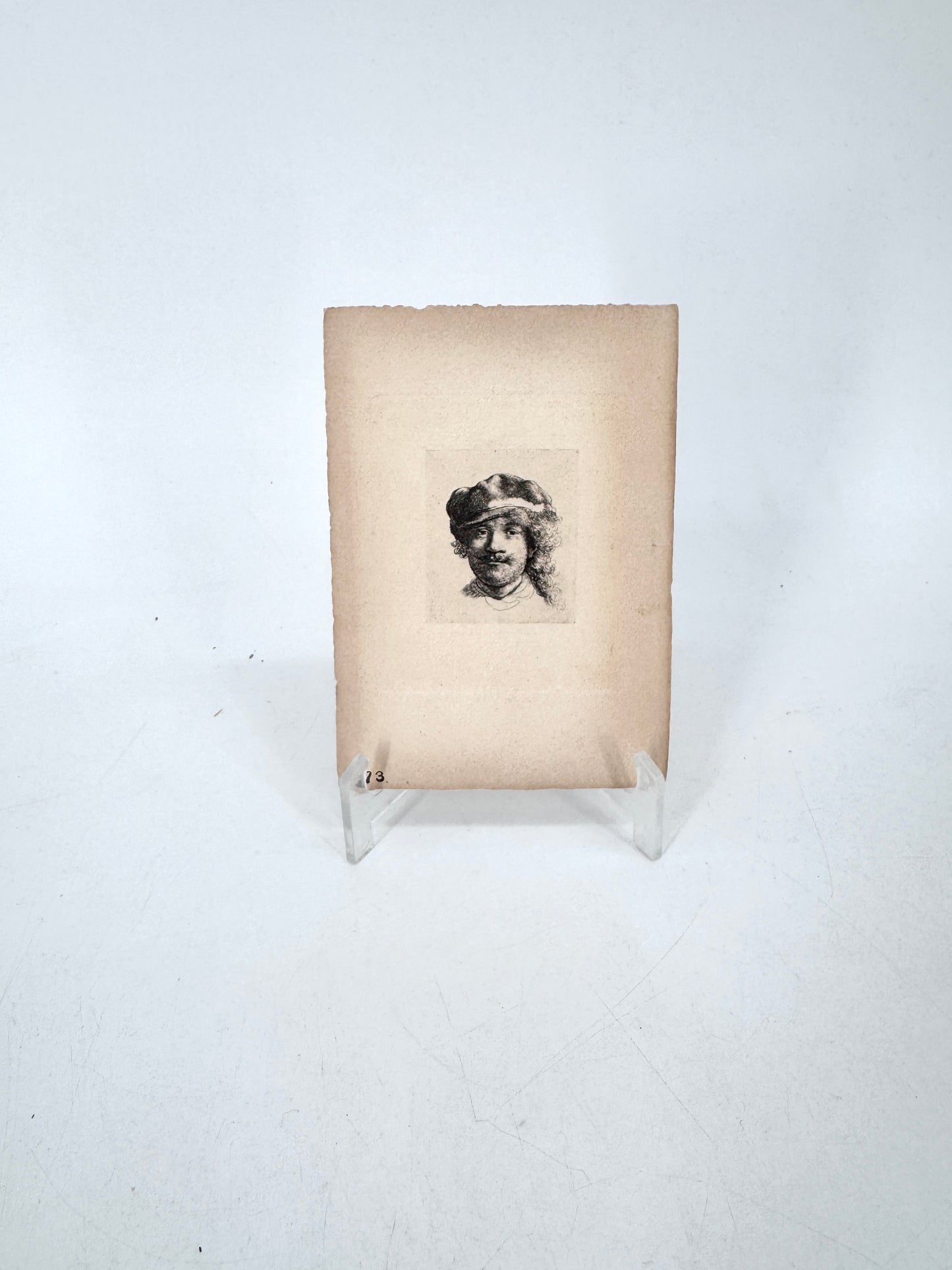 Rembrandt - Selbstbildnis mit weicher Mütze. Reproduktion Reichsdruckerei