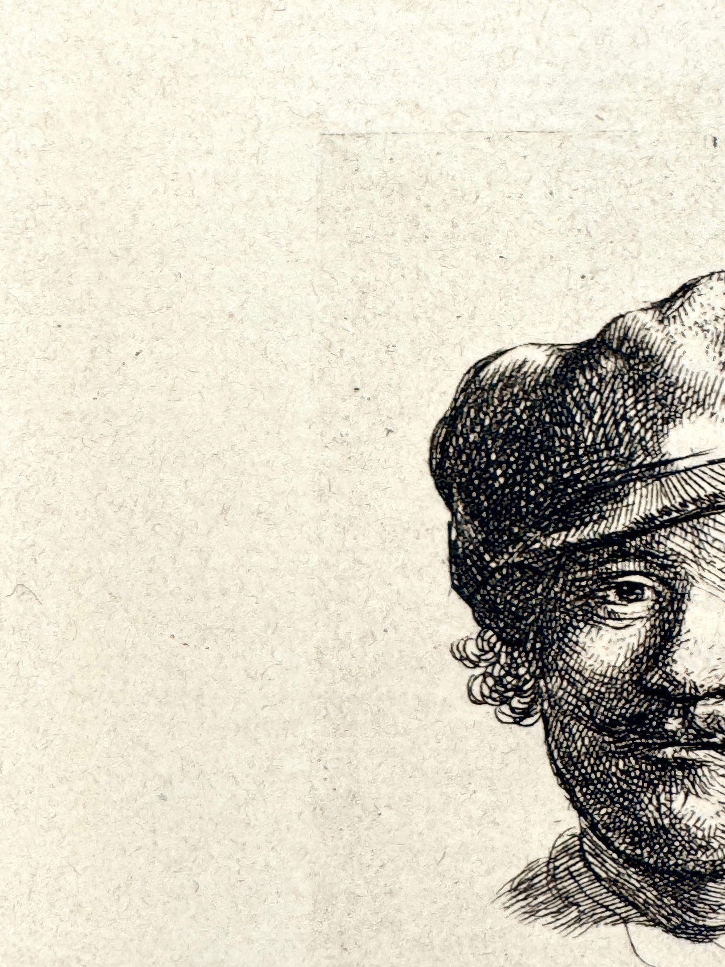 Rembrandt - Selbstbildnis mit weicher Mütze. Reproduktion Reichsdruckerei