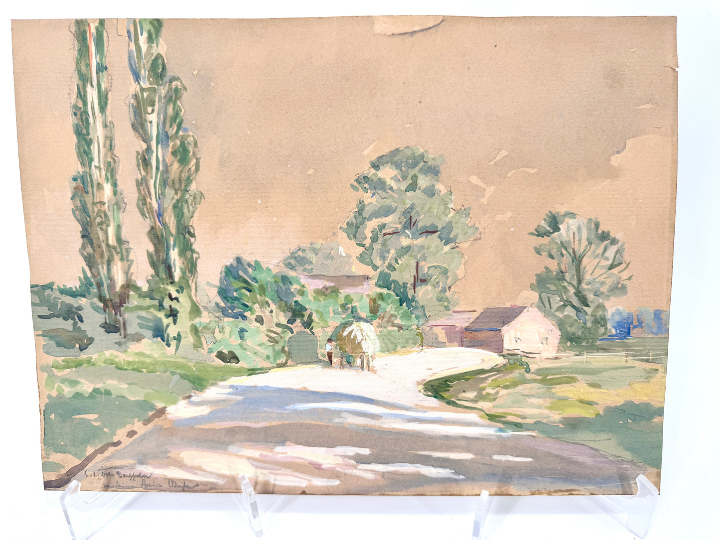 Ländliche Szene, Sommerlich. Aquarell