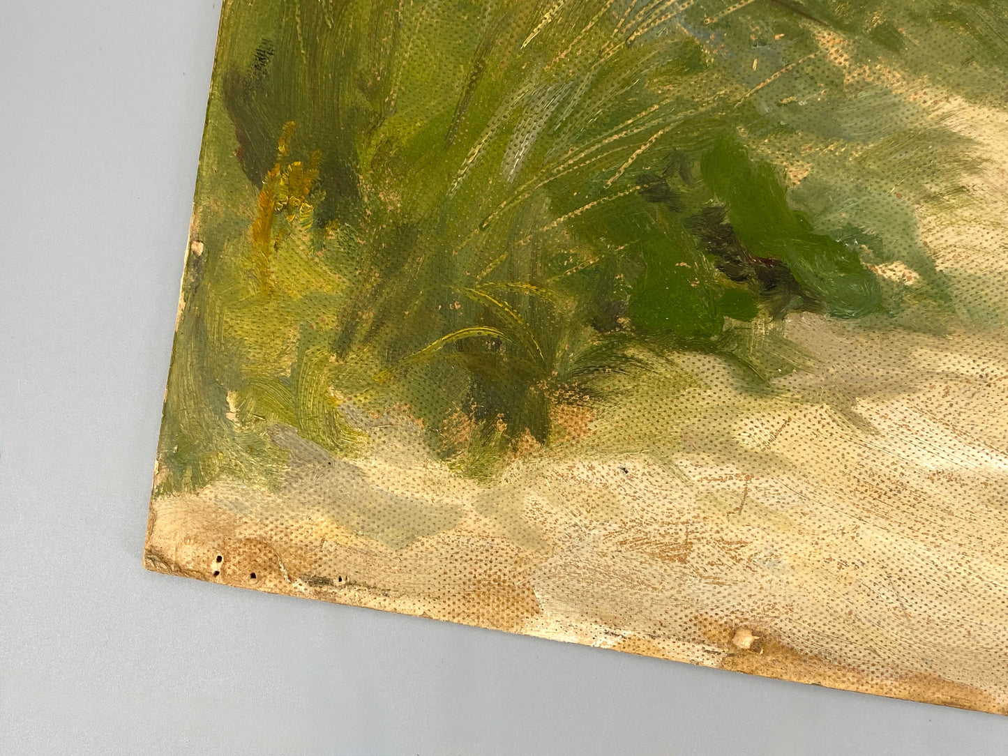 Ölgemälde um 1910, vermutlich von Hermann Verwiebe mit einem Aufkleber der Kunstanstalt R. Barnick, Berlin