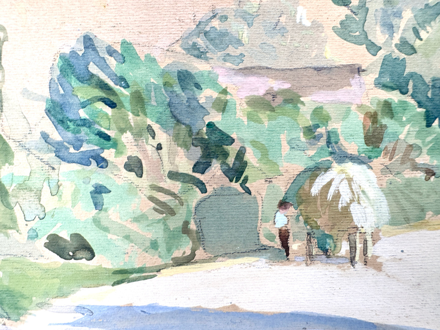 Ländliche Szene, Sommerlich. Aquarell