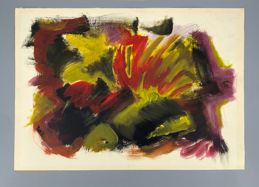 Signiertes Acrylgemälde auf Papier von Stefan Thiel im Stil der Neuen Wilden, 1980er Jahre