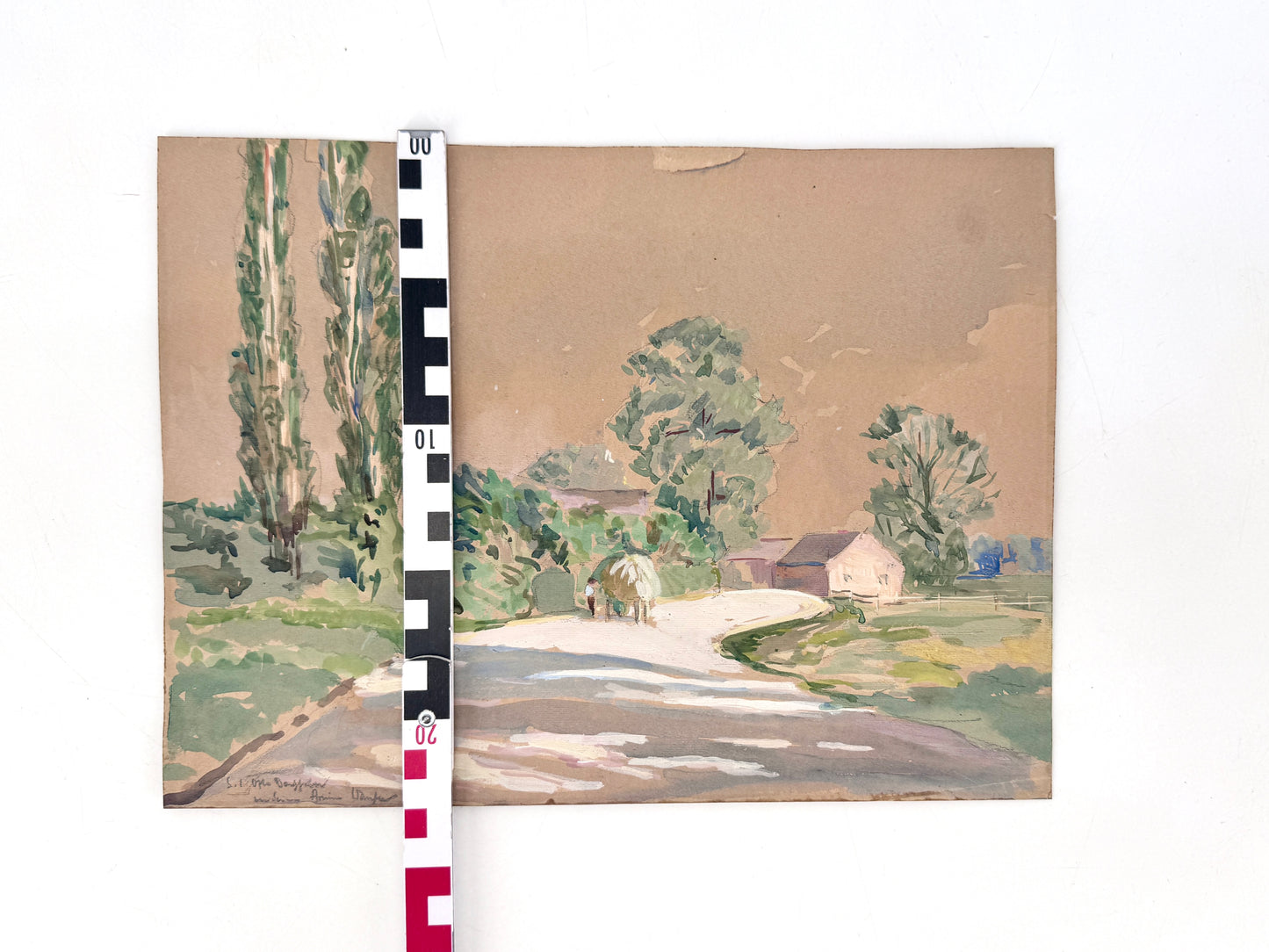 Ländliche Szene, Sommerlich. Aquarell