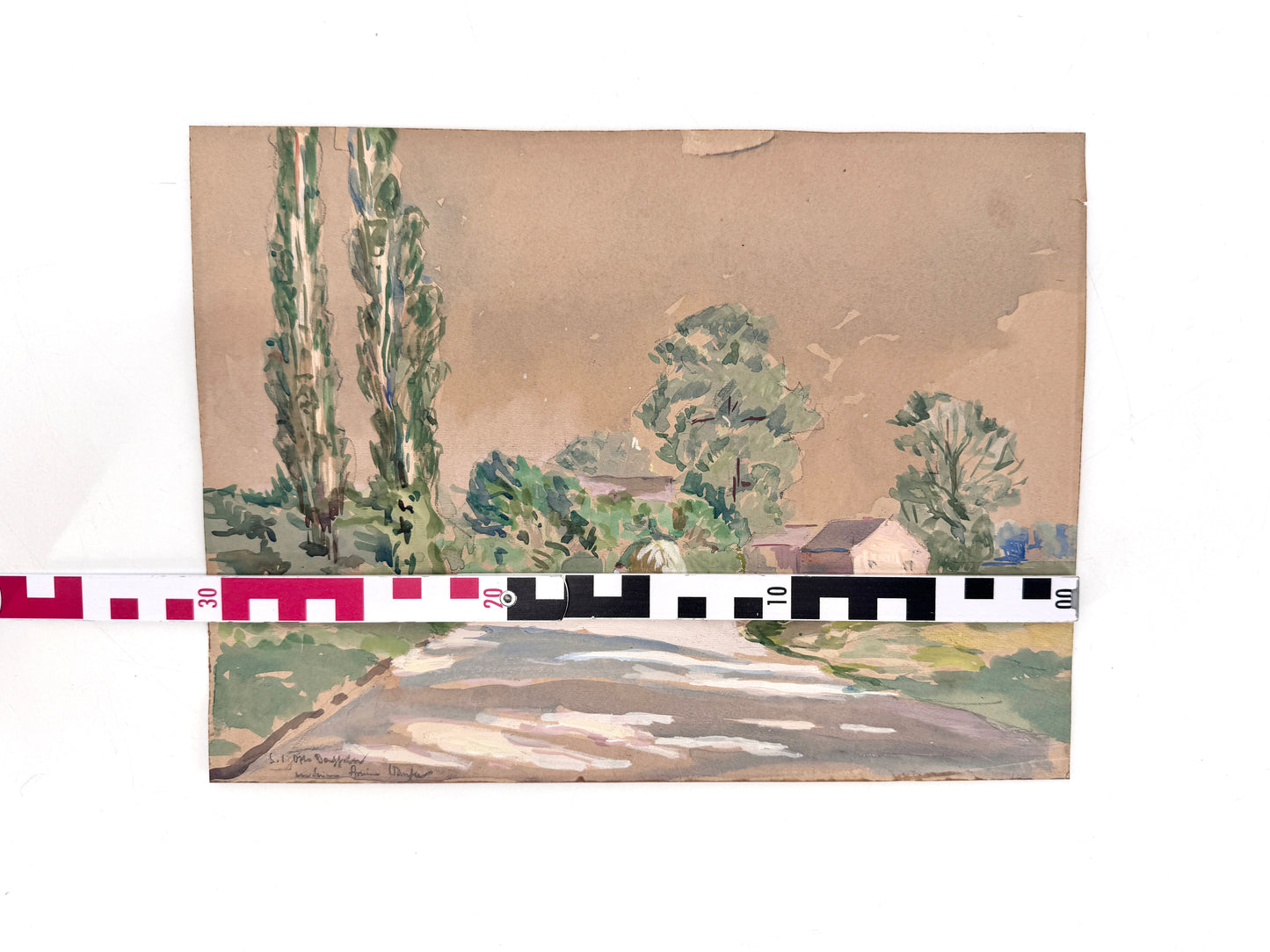 Ländliche Szene, Sommerlich. Aquarell