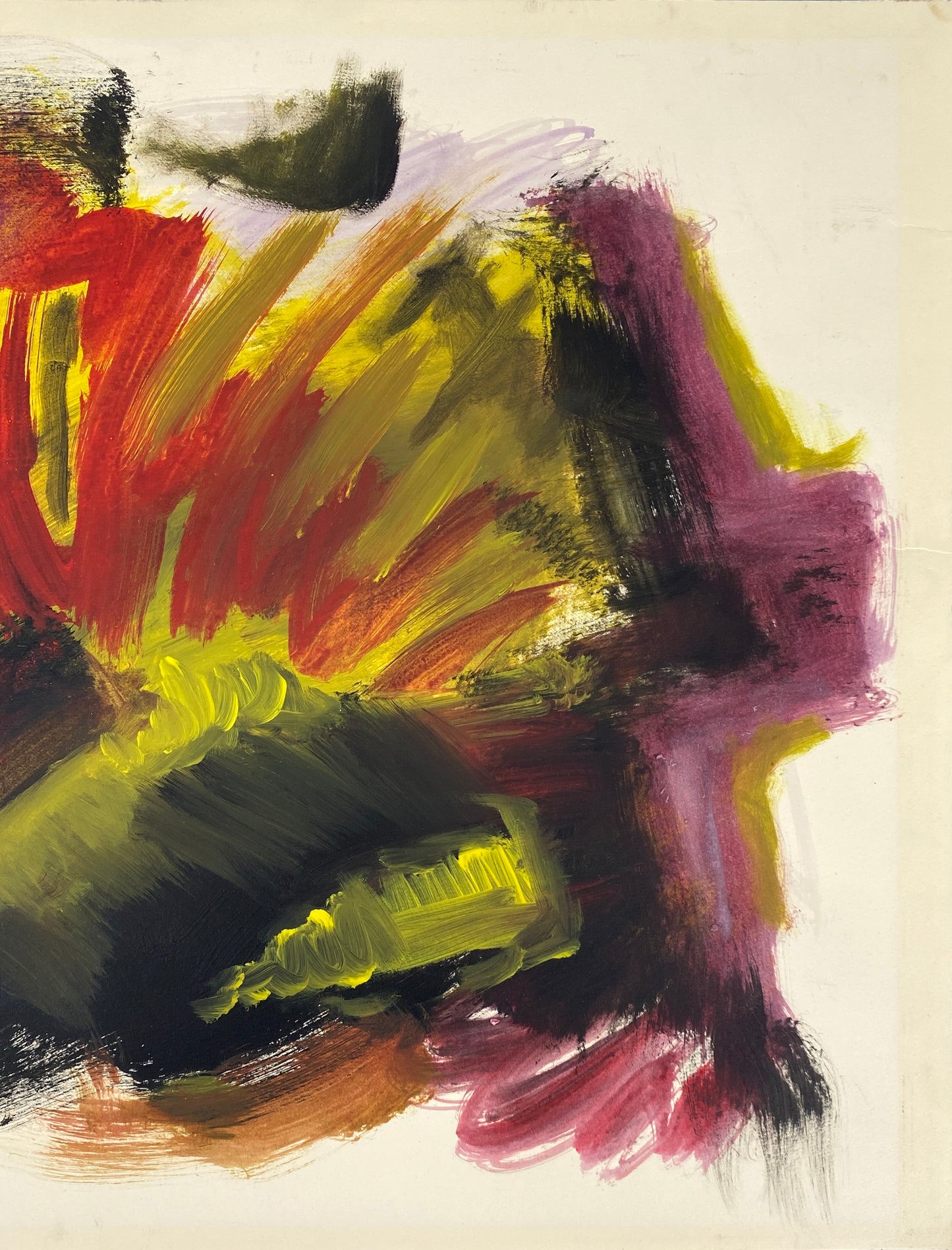 Signiertes Acrylgemälde auf Papier von Stefan Thiel im Stil der Neuen Wilden, 1980er Jahre