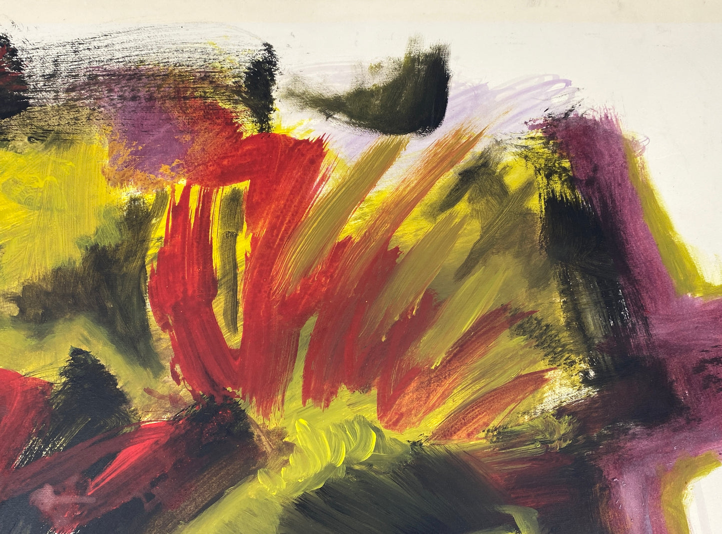 Signiertes Acrylgemälde auf Papier von Stefan Thiel im Stil der Neuen Wilden, 1980er Jahre