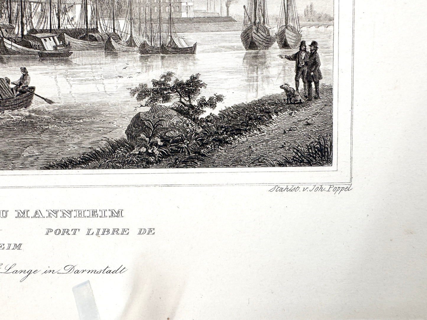 Der Freihafen zu Mannheim. Stahlstich.