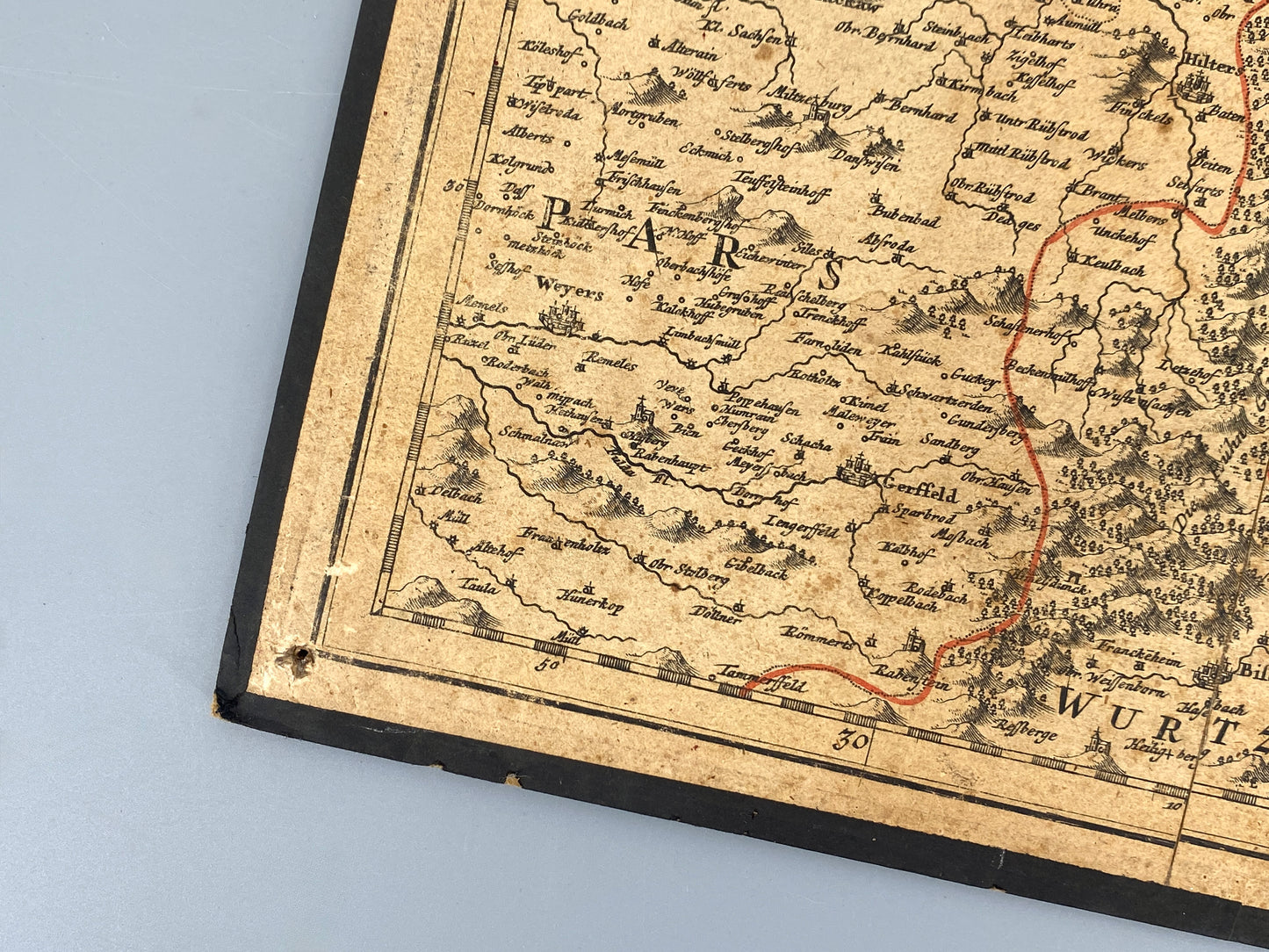 Antike Kupferstich-Landkarte Thüringiens von Johann Baptist Homann, nach 1730 in Nürnberg