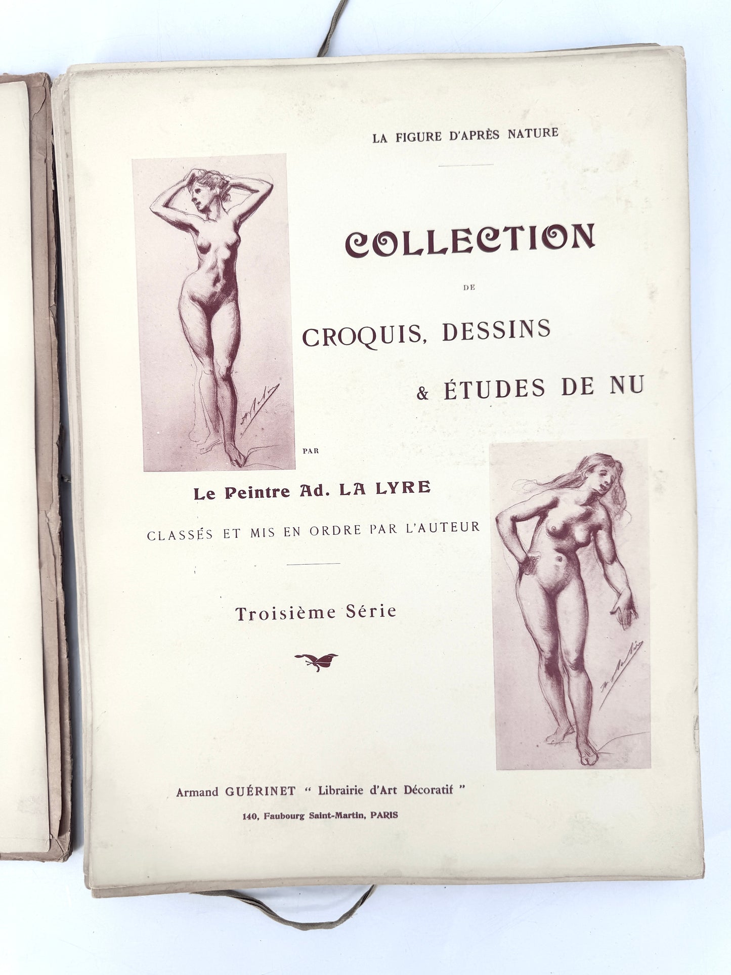 Kunstmappe " FIGURE APRES NATURE 3", Lalyre. Aktstudien und Zeichnung