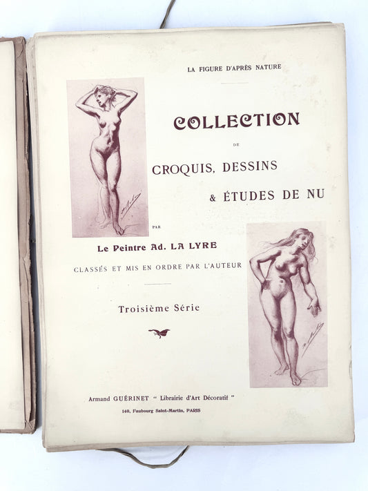Kunstmappe " FIGURE APRES NATURE 3", Lalyre. Aktstudien und Zeichnung