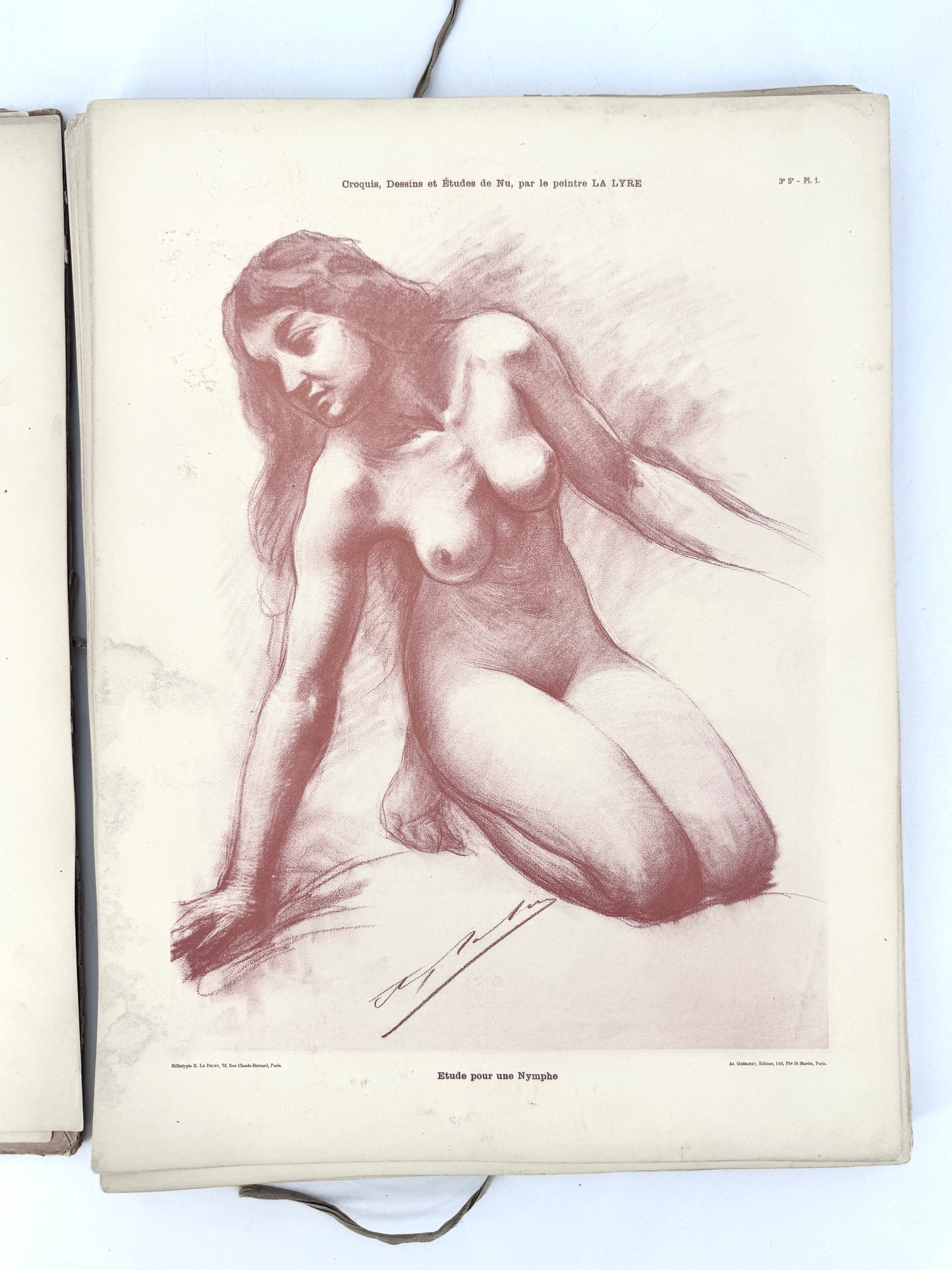 Kunstmappe " FIGURE APRES NATURE 3", Lalyre. Aktstudien und Zeichnung